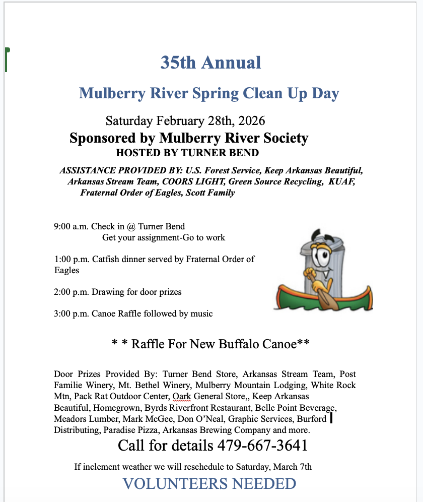 Cleanup Mulberry River 2026