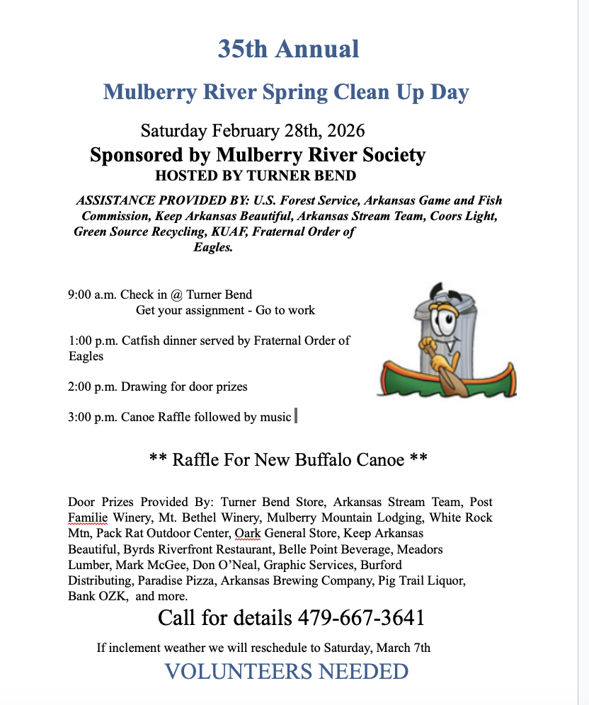 2026 Mulberry River Cleanup