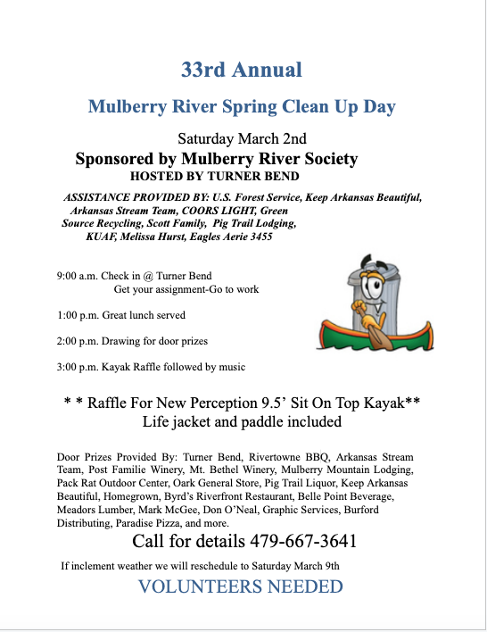 2024 33rd Mulberry River Cleanup